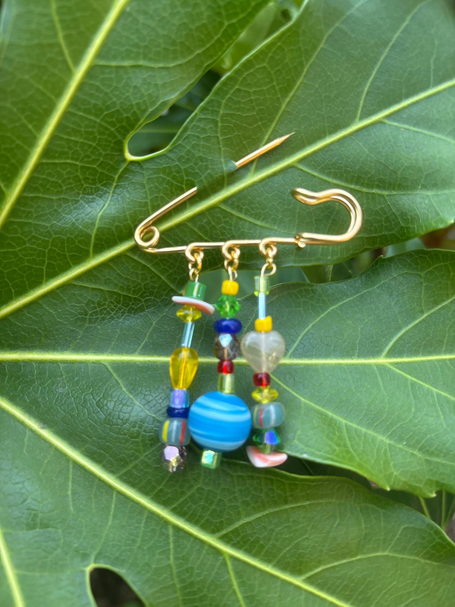 Beaded Charm Pin