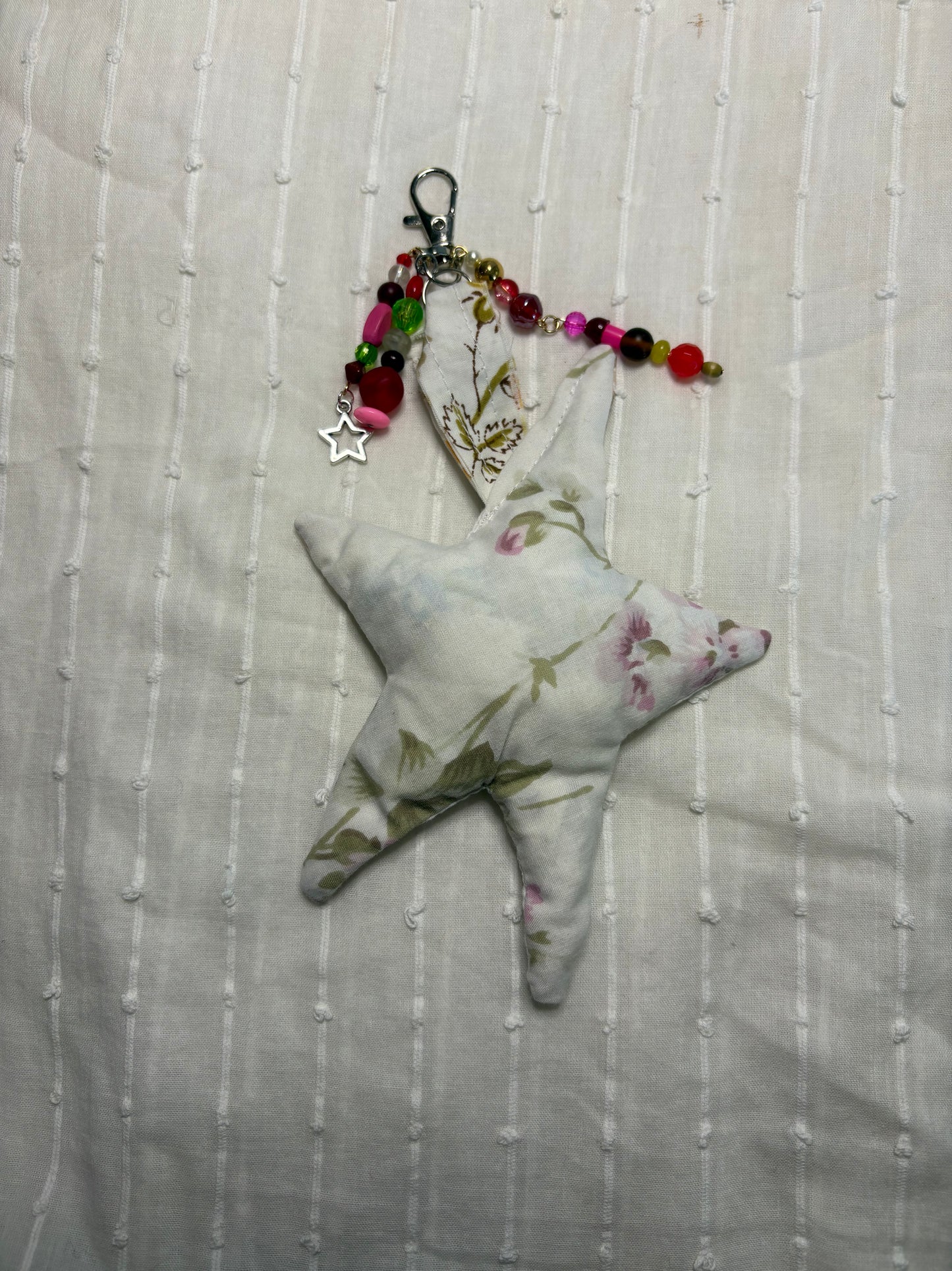 Floral Plush Star Bag Charm