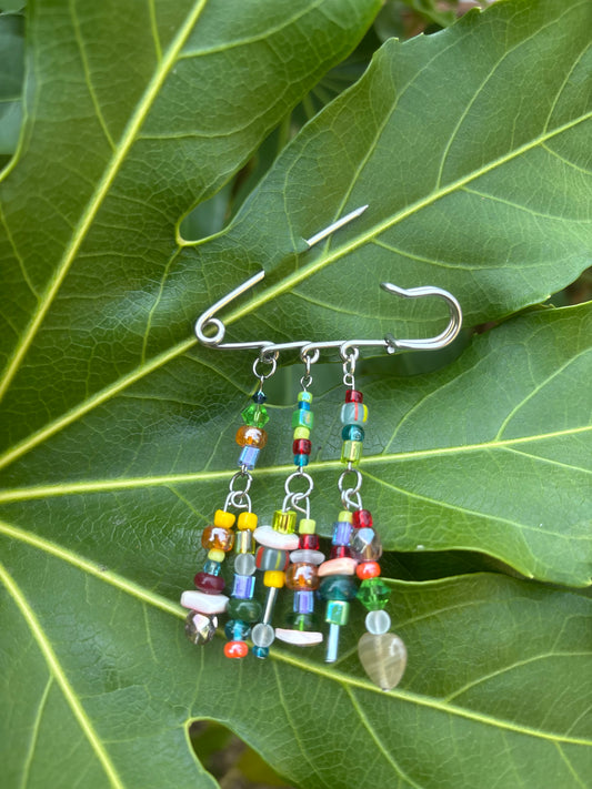 Beaded Charm Pin