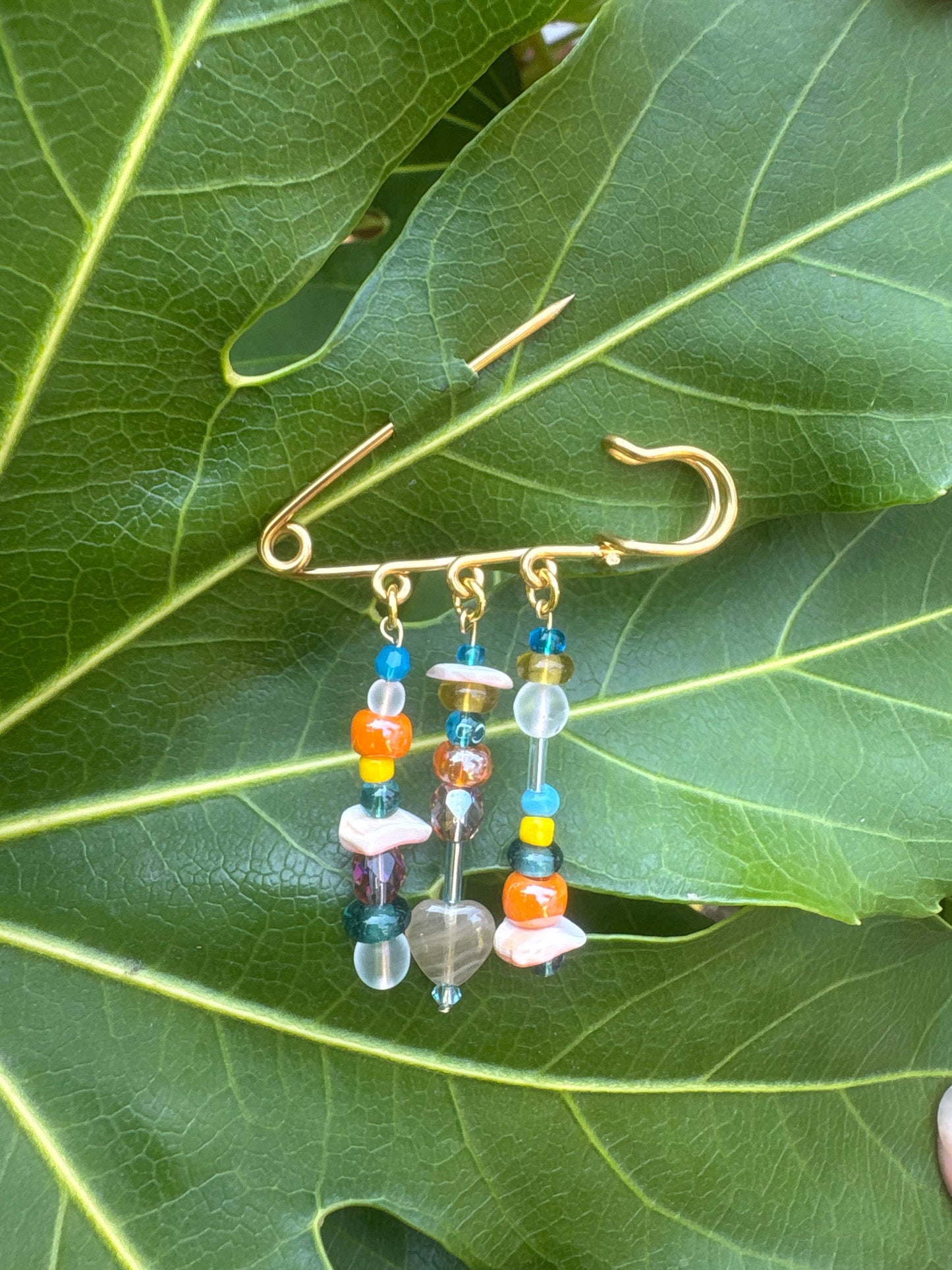 Beaded Charm Pin