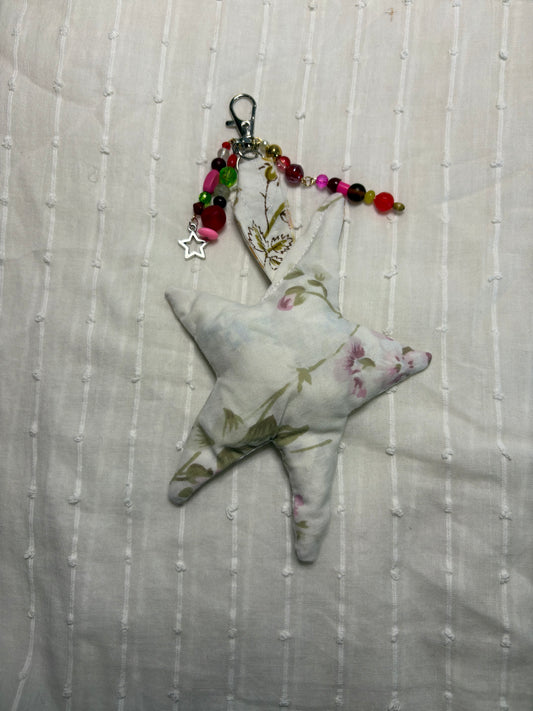 Floral Plush Star Bag Charm