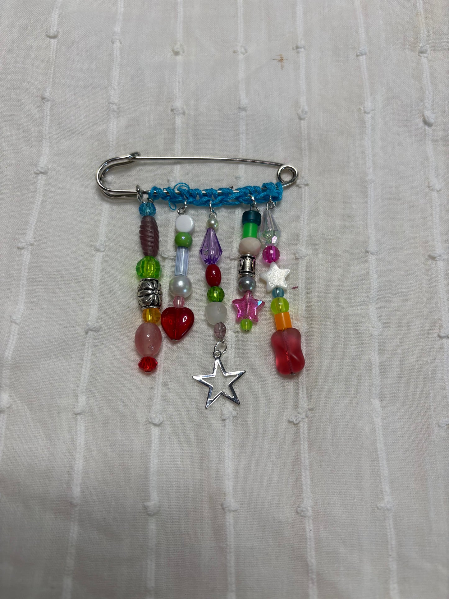 Rainbow Crochet Charm Pin