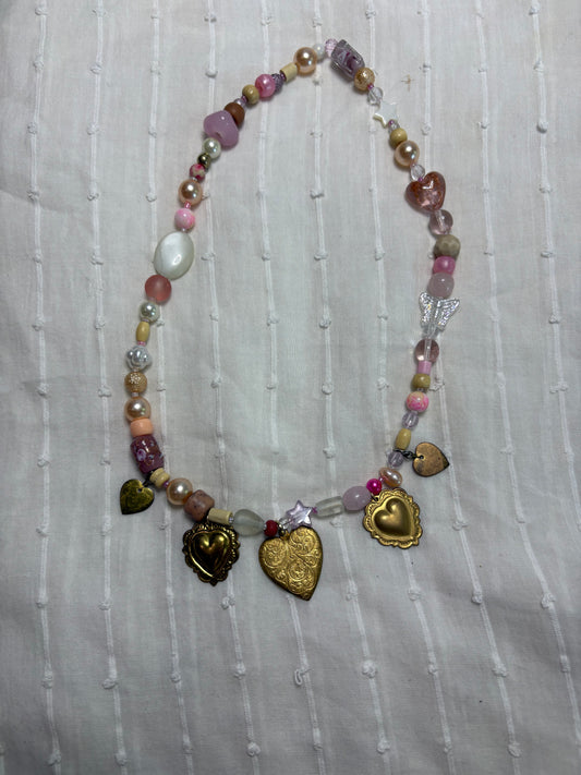 Pinky Stretchy Charm Necklace