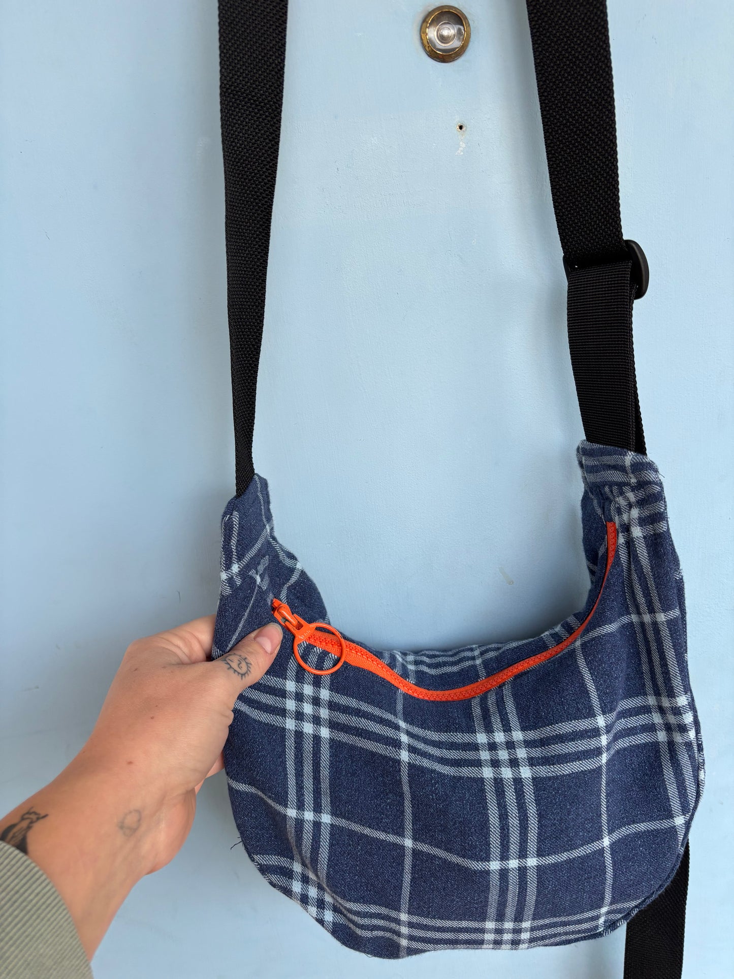 Plaid - Handmade Crescent Bag