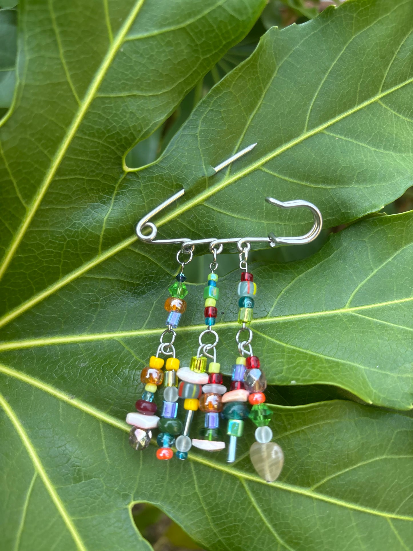 Beaded Charm Pin